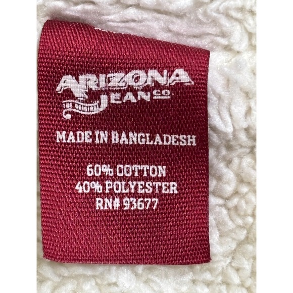 Arizona Jean Co Mens Sherpa Lined Hoodie Gray Herringbone Full Zip Men's Size L - Picture 6 of 8